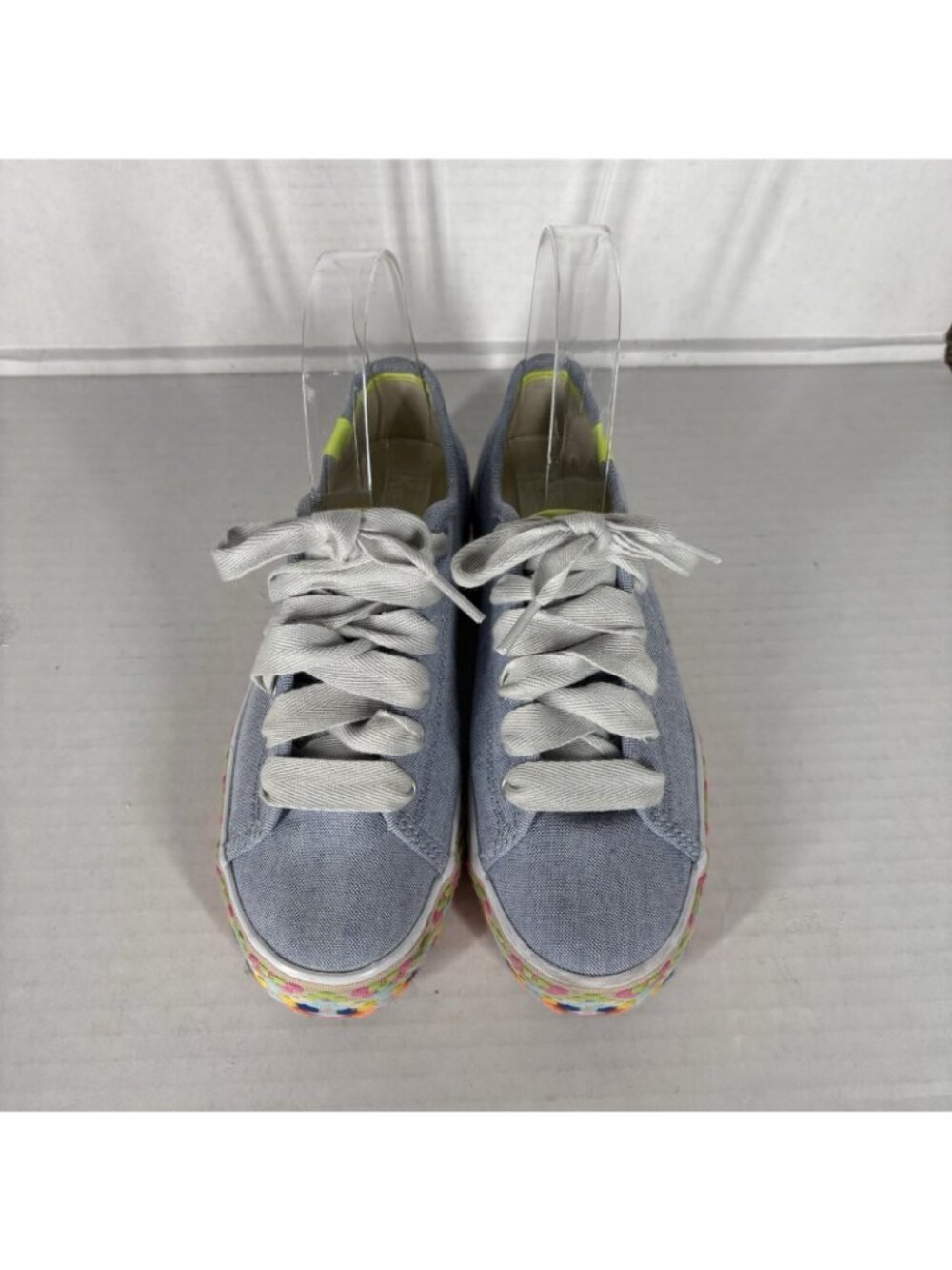 Keds Women 6 Blue Aztec Geo Embroidered Triple Kick Canvas Platform Sneakers - Picture 5 of 13